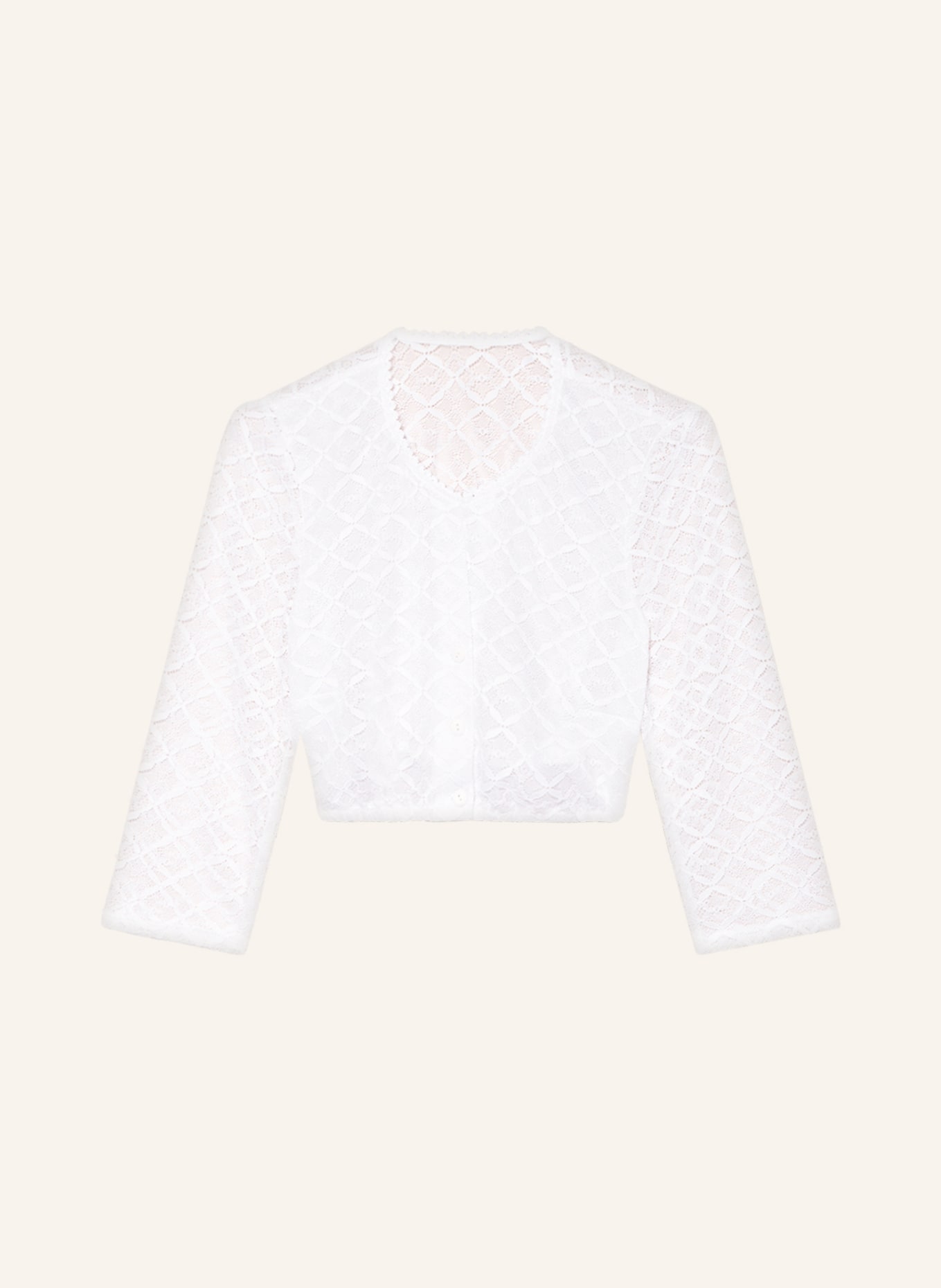 WALDORFF Dirndl blouse in lace with 3/4 sleeves, Color: WHITE (Image 1)