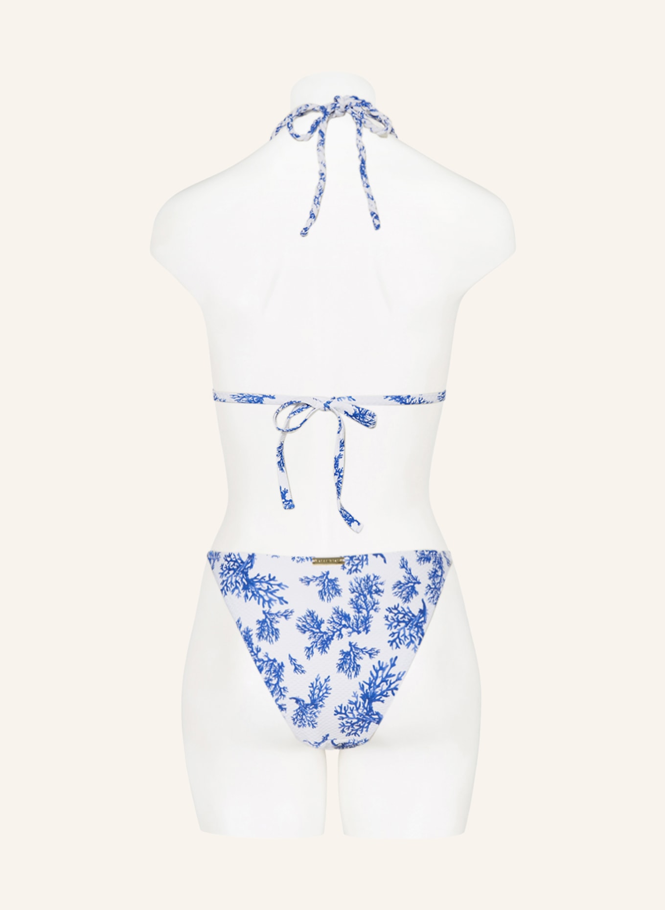 heidi klein Triangle bikini top LITTLE DIX BAY, Color: WHITE/ BLUE (Image 3)