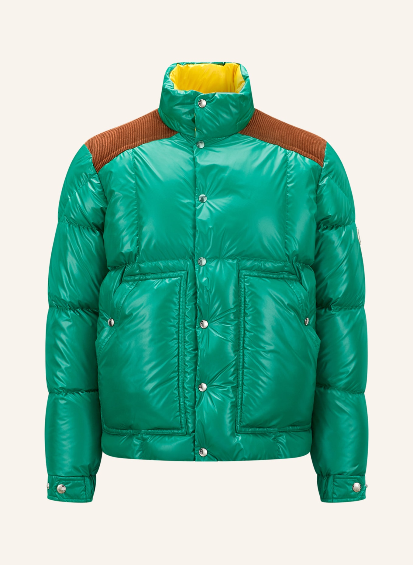 MONCLER Down jacket AIN, Color: GREEN/ COGNAC (Image 1)