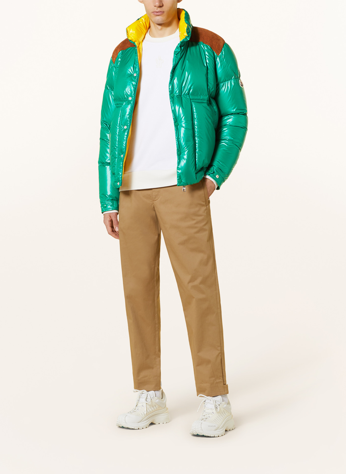 MONCLER Down jacket AIN, Color: GREEN/ COGNAC (Image 2)