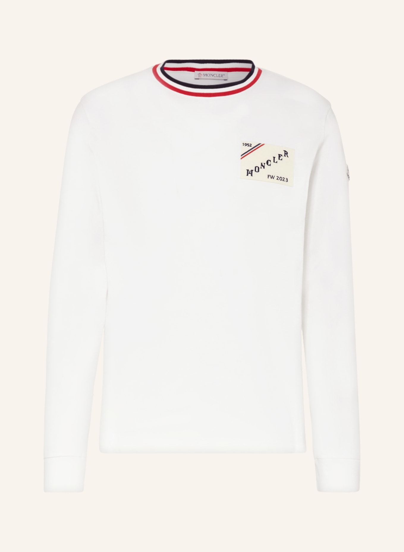 MONCLER Long sleeve shirt, Color: WHITE/ BLUE/ RED (Image 1)