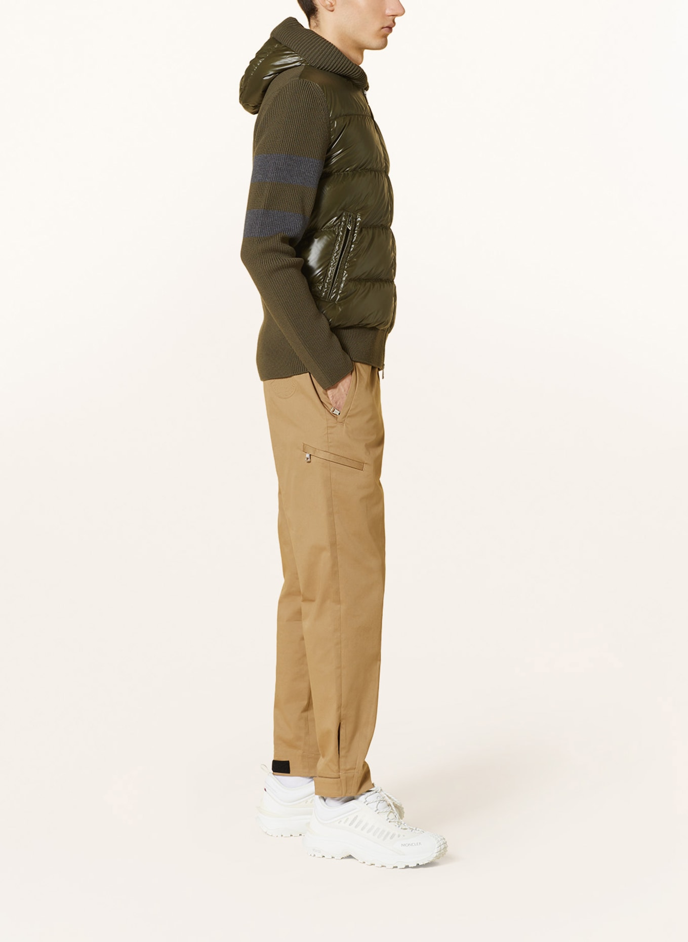 Khaki moncler jacket best sale mens
