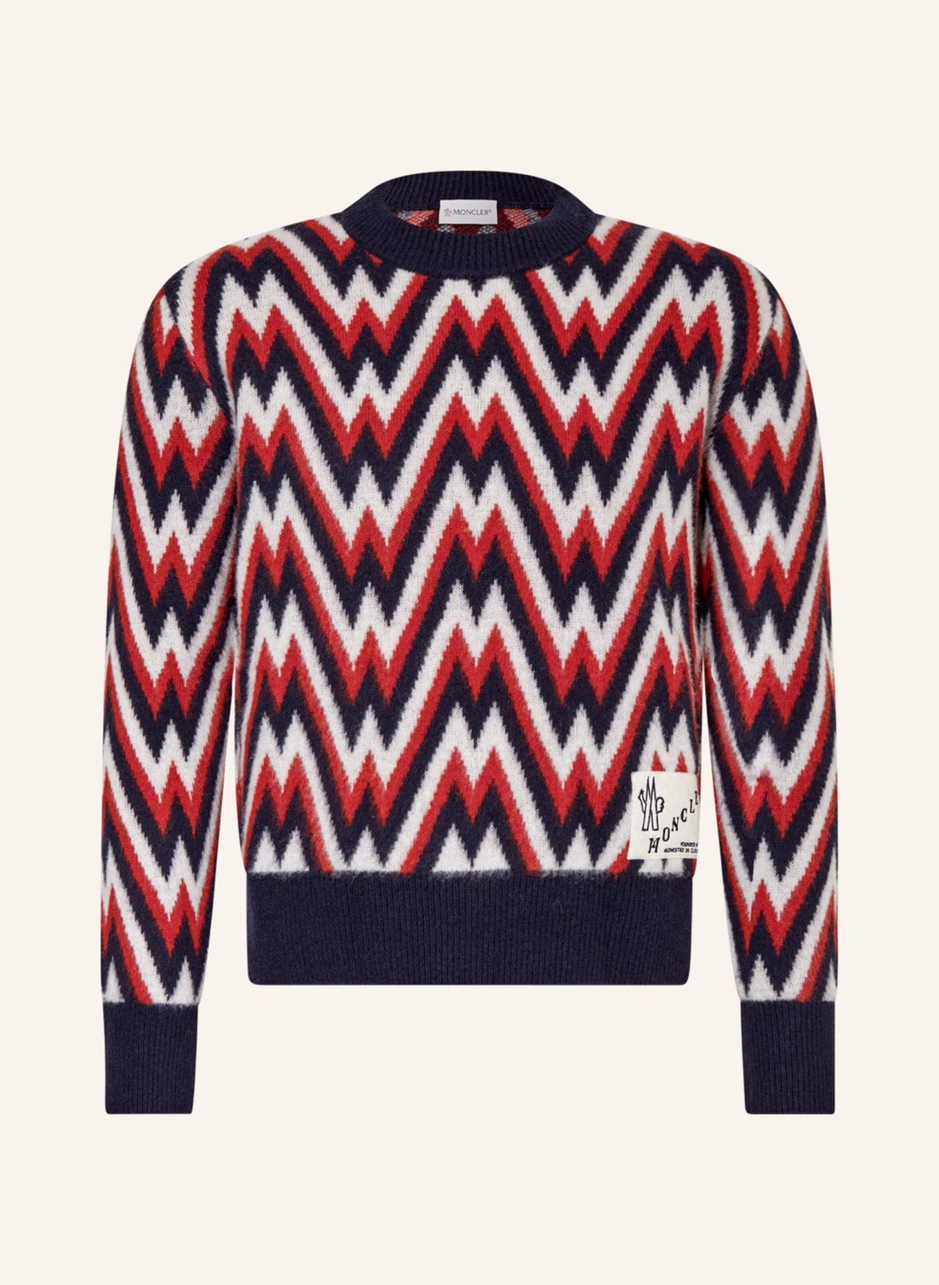 MONCLER Sweater, Color: DARK BLUE/ DARK RED/ WHITE (Image 1)