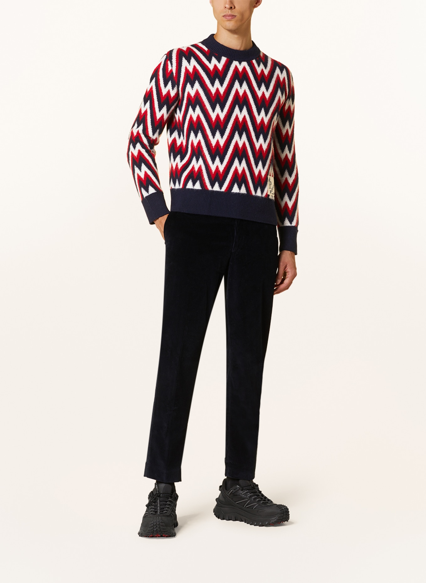 MONCLER Sweater, Color: DARK BLUE/ DARK RED/ WHITE (Image 2)