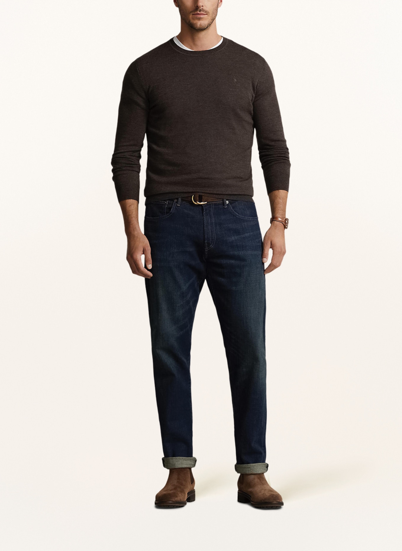 POLO RALPH LAUREN Big & Tall Sweter, Kolor: CIEMNOBRĄZOWY (Obrazek 2)