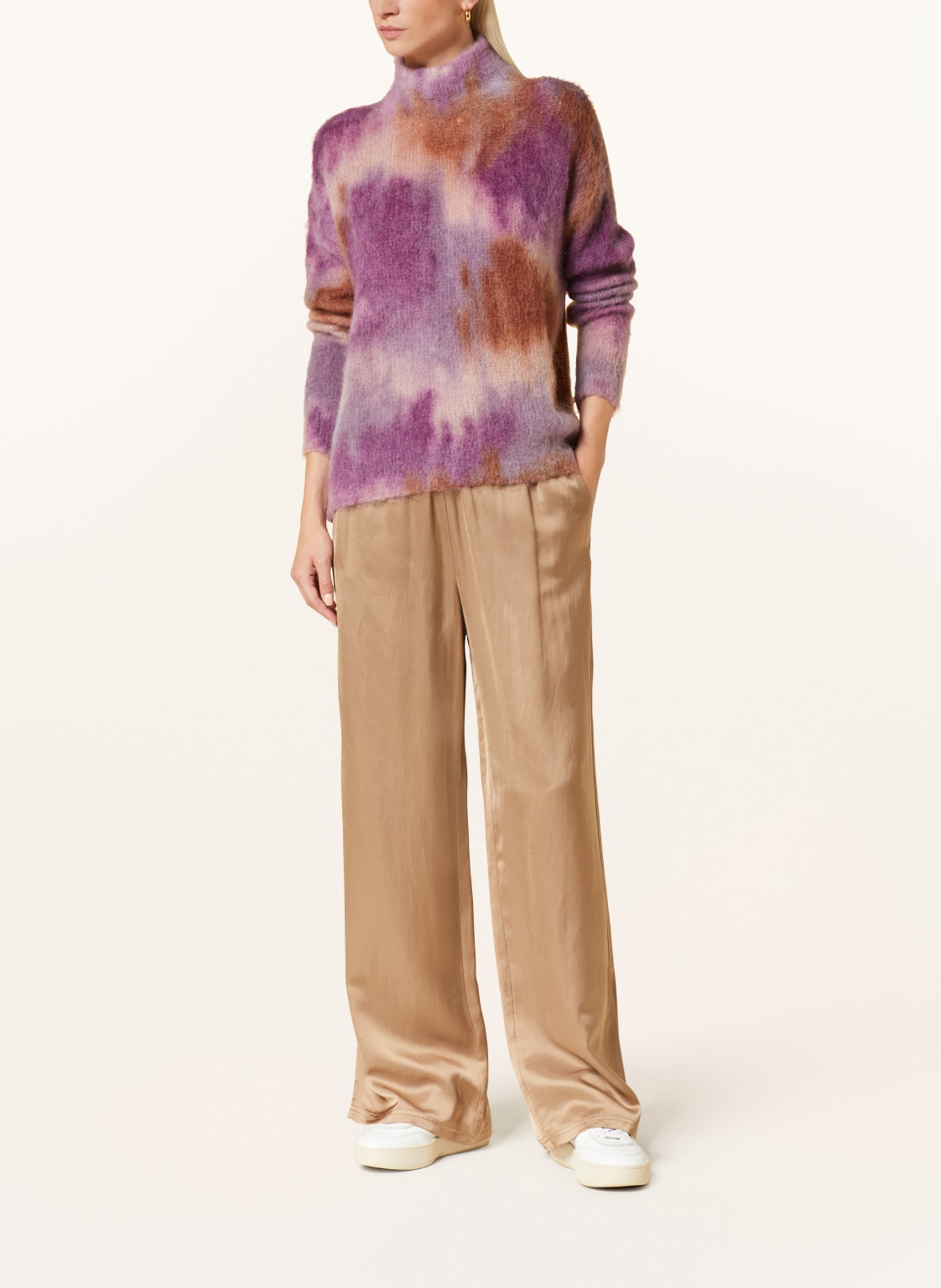 CATNOIR Sweter z dodatkiem moheru, Kolor: KONIAKOWY/ JASNOFIOLETOWY/ LILA (Obrazek 2)