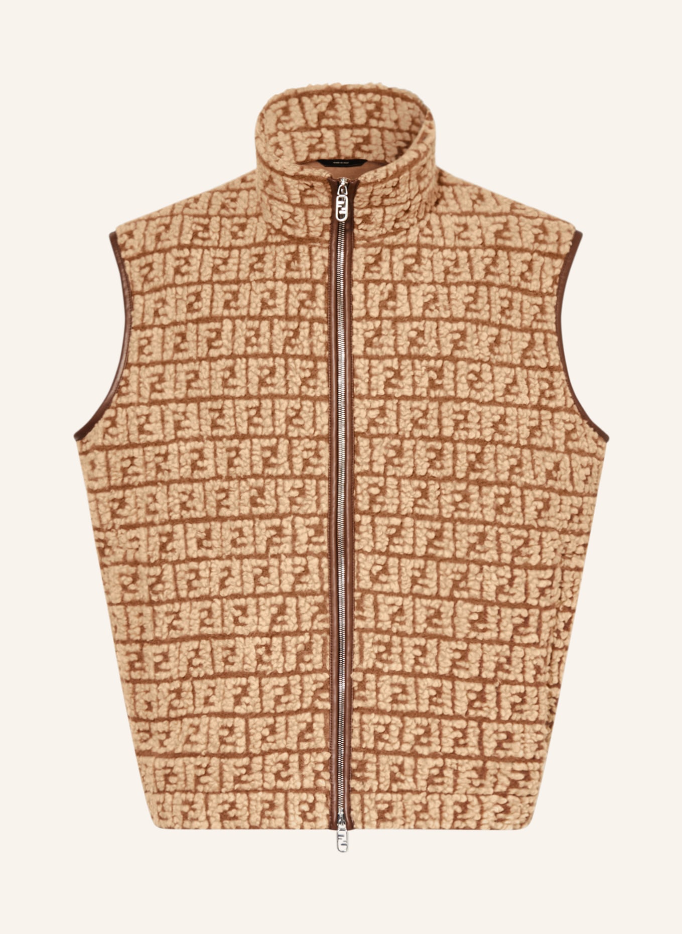 FENDI Bouclé vest, Color: BEIGE/ BROWN (Image 1)