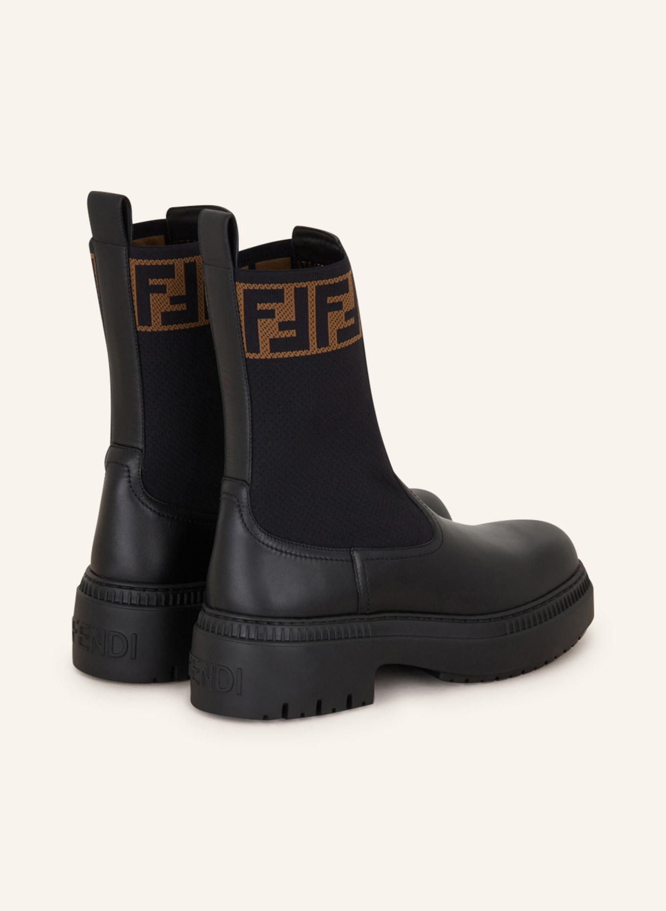 FENDI Chelsea boots, Color: BLACK/ LIGHT BROWN (Image 2)