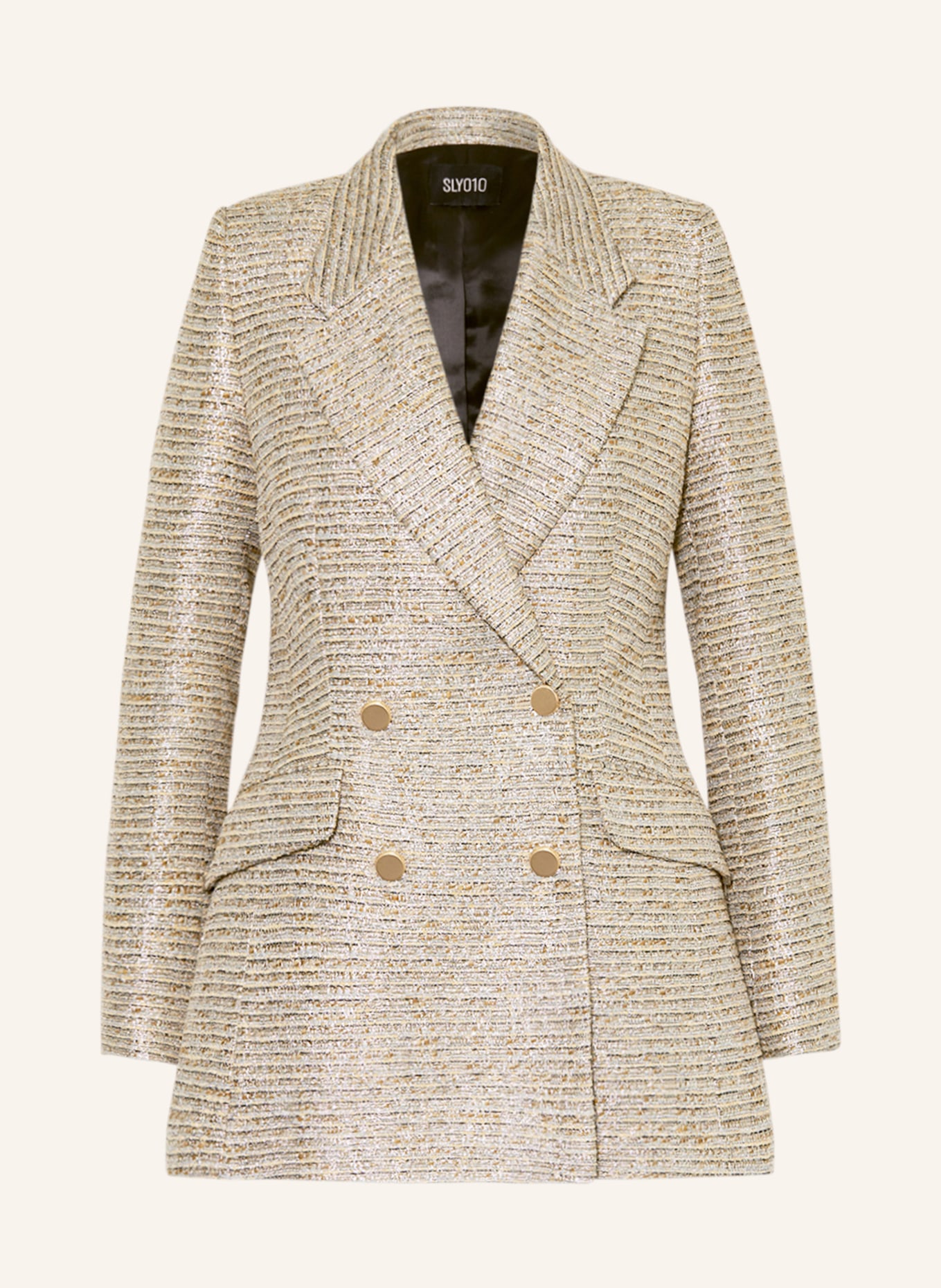 SLY 010 Tweed blazer ANNA with glitter thread, Color: GOLD/ CREAM/ BLACK (Image 1)