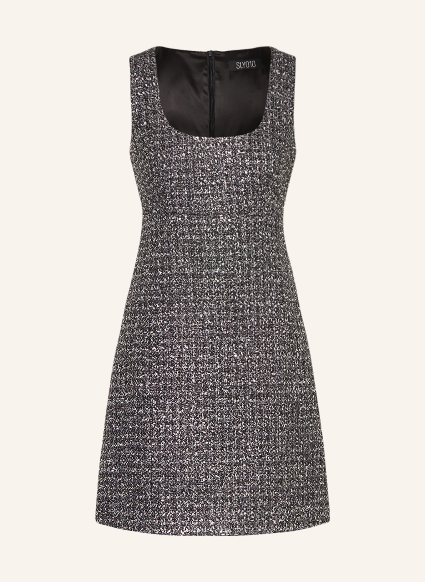 SLY 010 Tweed dress BRIAR, Color: BLACK/ SILVER (Image 1)