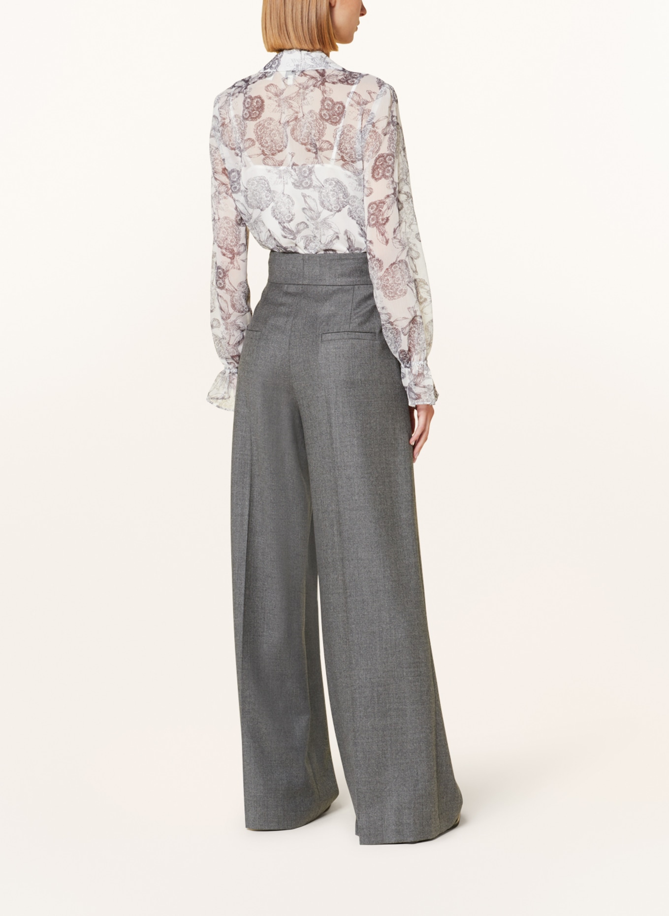 SLY 010 Wide leg trousers with glitter thread, Color: GRAY (Image 3)