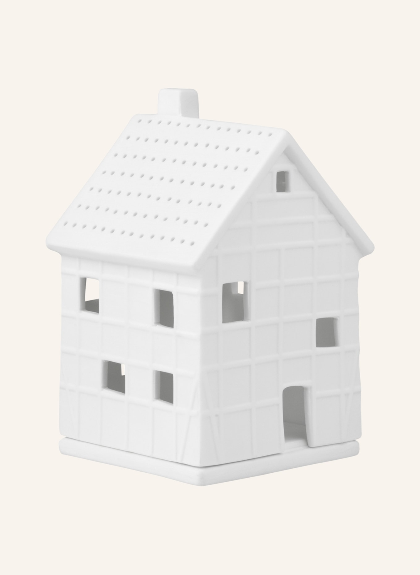RÄDER Decoratiefiguur LICHTHAUS FACHWERKHAUS SMALL met theelichthouder: WIT