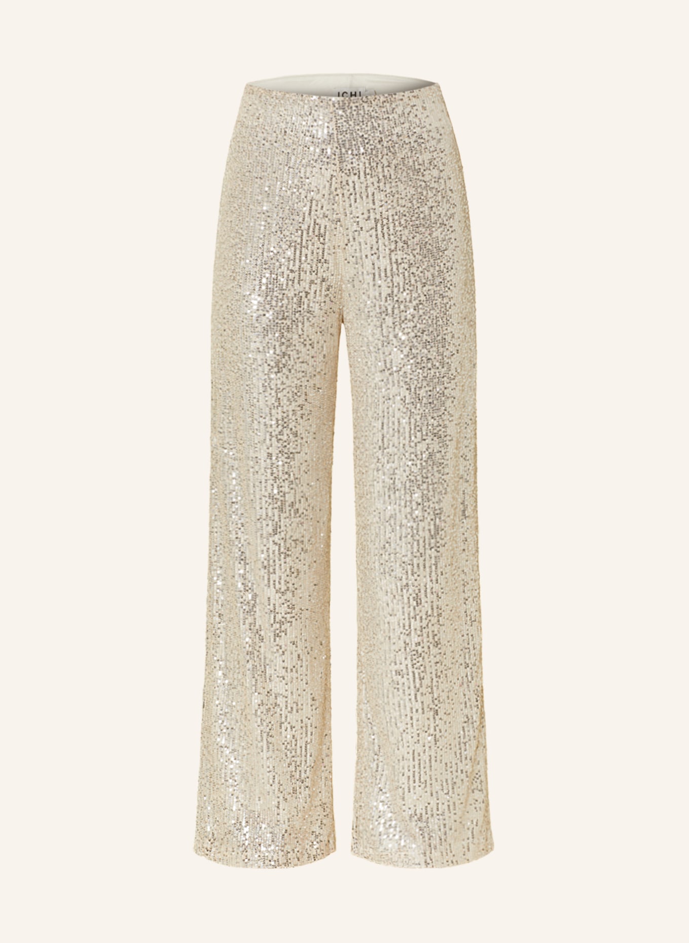 ICHI Wide leg trousers IHFAUCI with sequins, Color: BEIGE (Image 1)