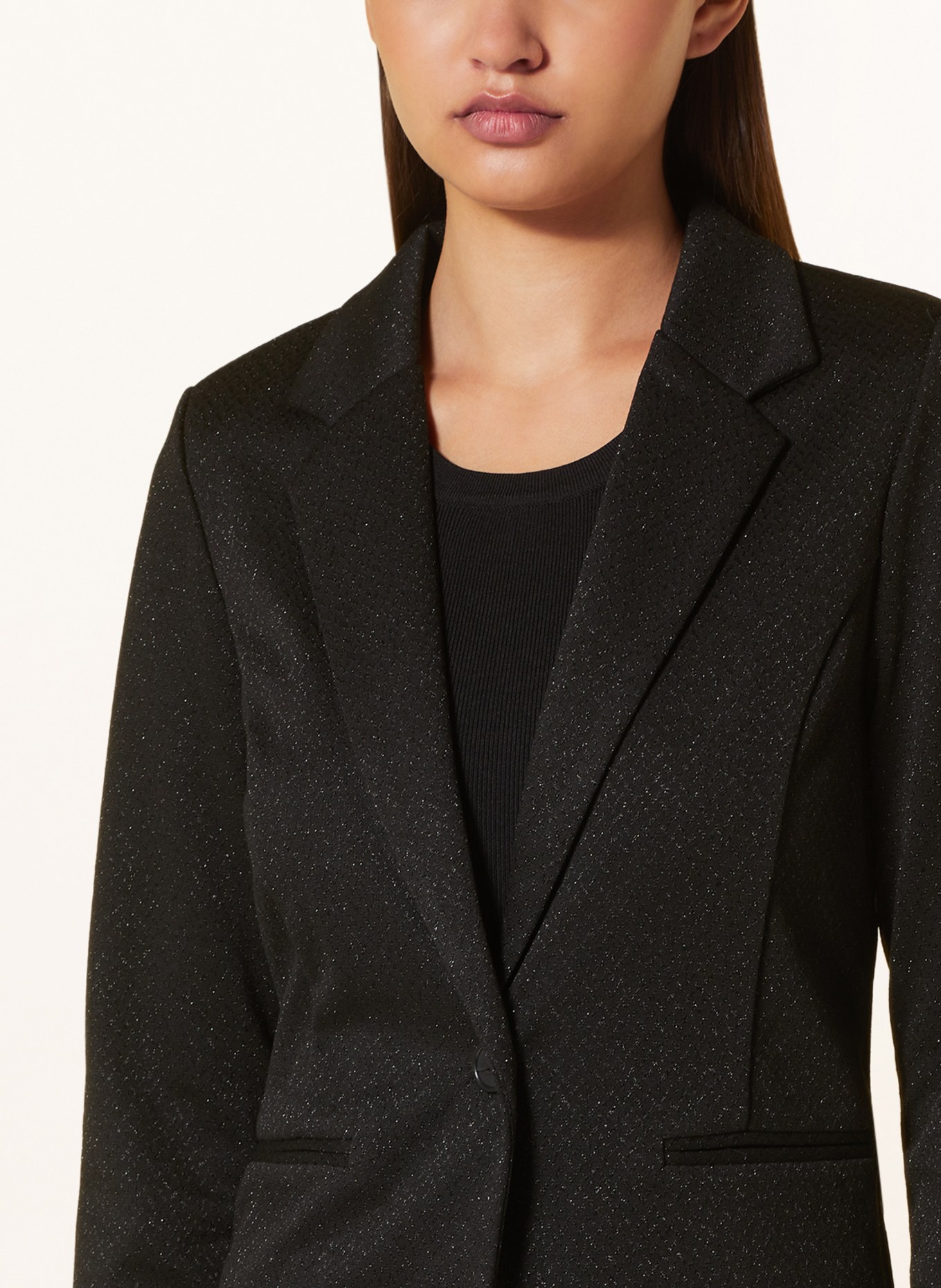 ICHI Jersey blazer IHKATE with glitter thread, Color: BLACK (Image 4)