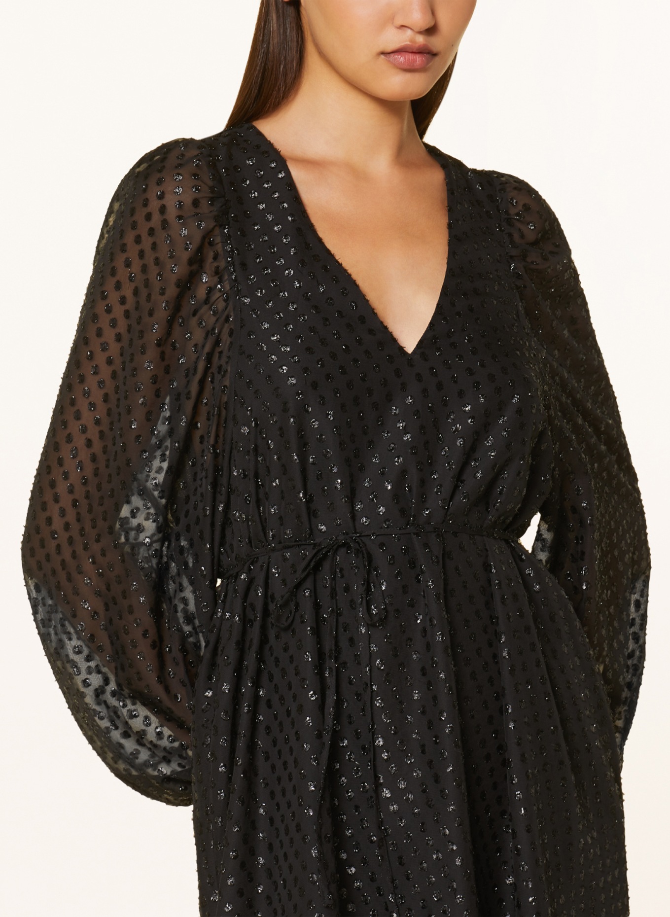 ICHI Dress IHKARIMA with glitter thread, Color: BLACK (Image 4)