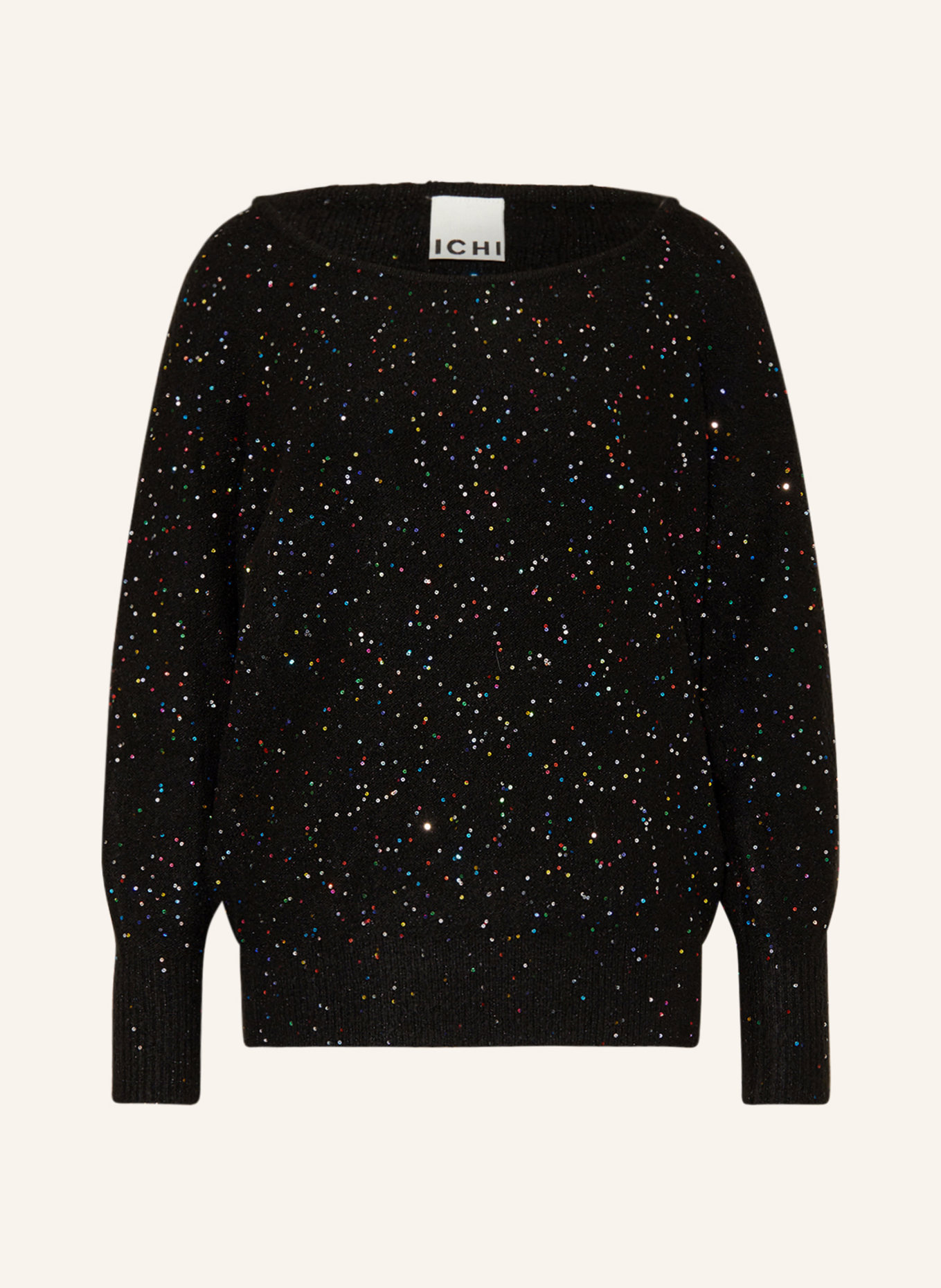 ICHI Sweater IHANNLIE with sequins, Color: BLACK (Image 1)