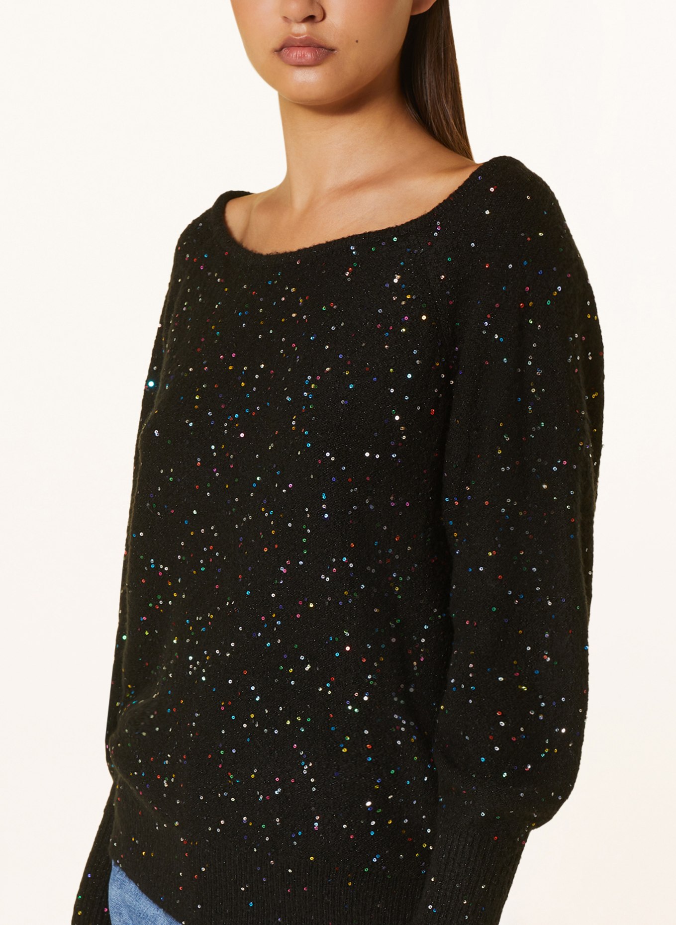 ICHI Sweater IHANNLIE with sequins, Color: BLACK (Image 4)