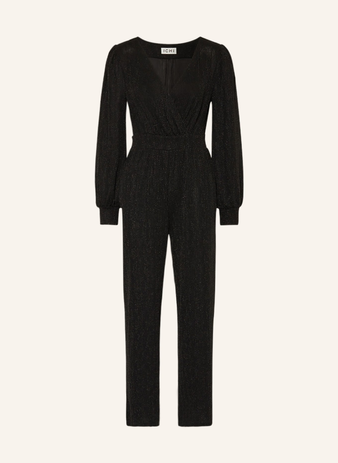 ICHI Jersey jumpsuit IHNELLY with glitter thread, Color: BLACK (Image 1)