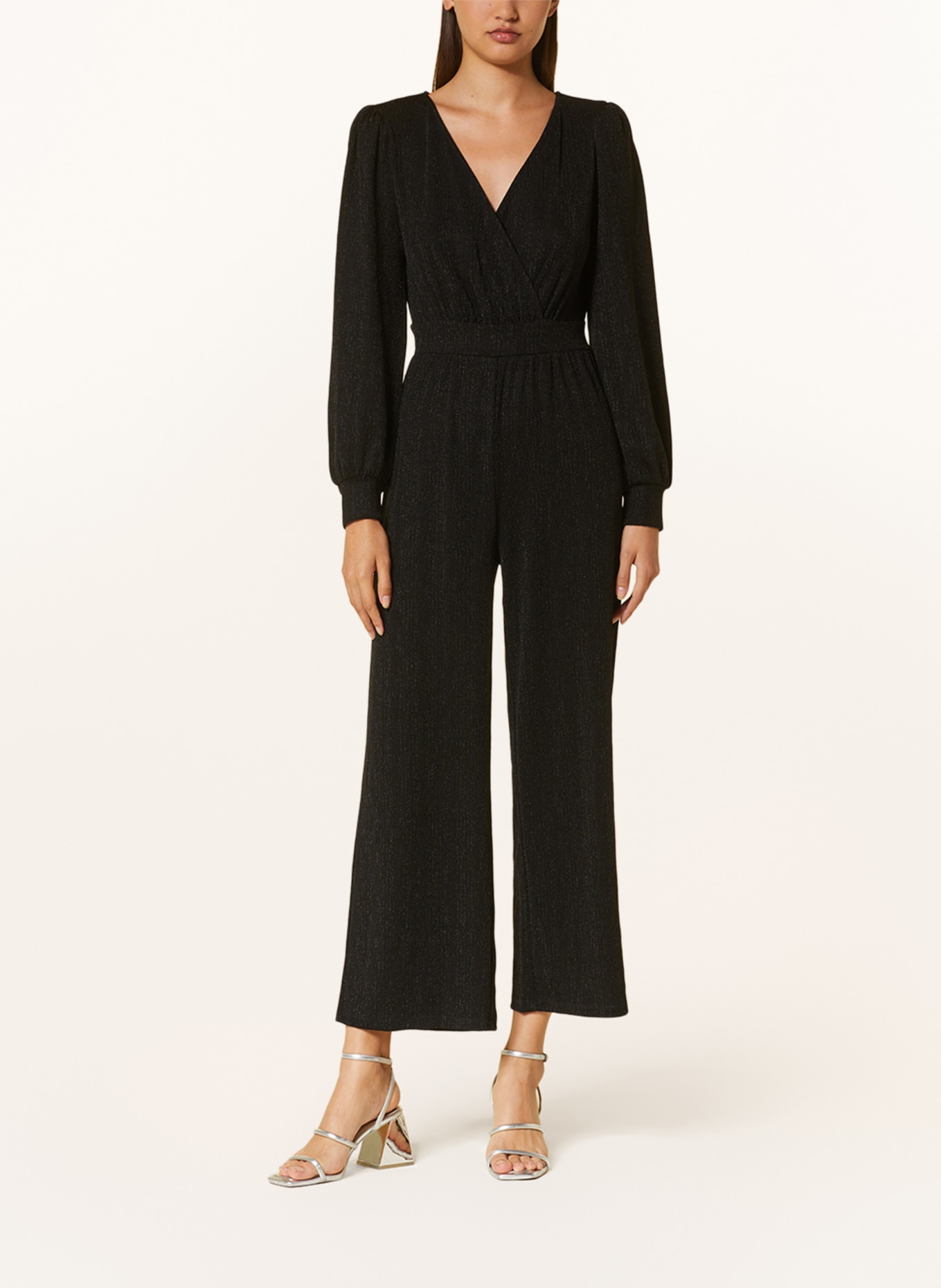 ICHI Jersey jumpsuit IHNELLY with glitter thread, Color: BLACK (Image 2)