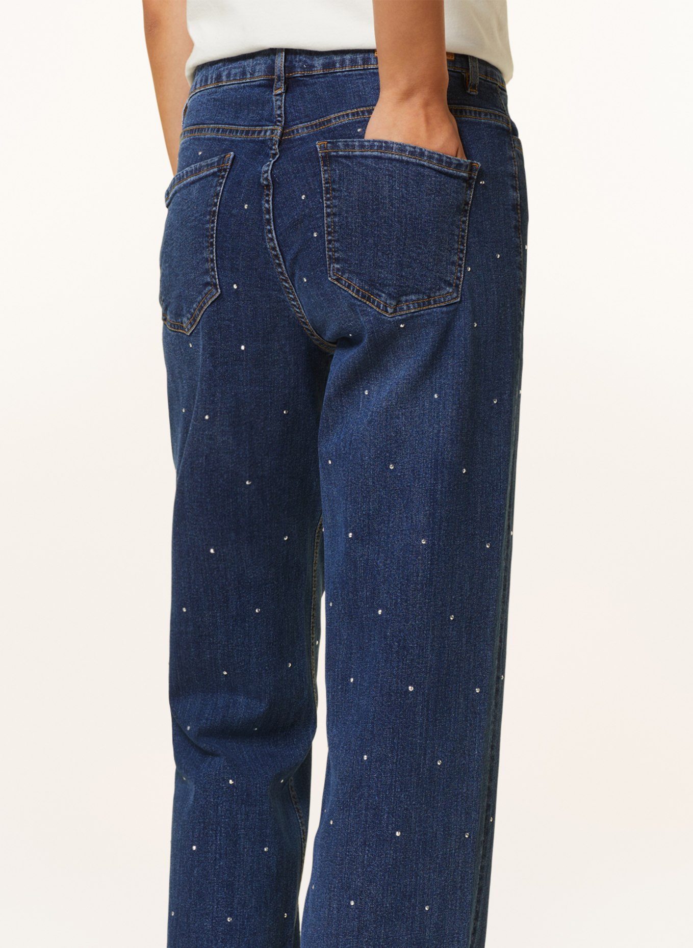ICHI Straight jeans IHJAVENNY with decorative gems, Color: 200339 Medium blue (Image 5)
