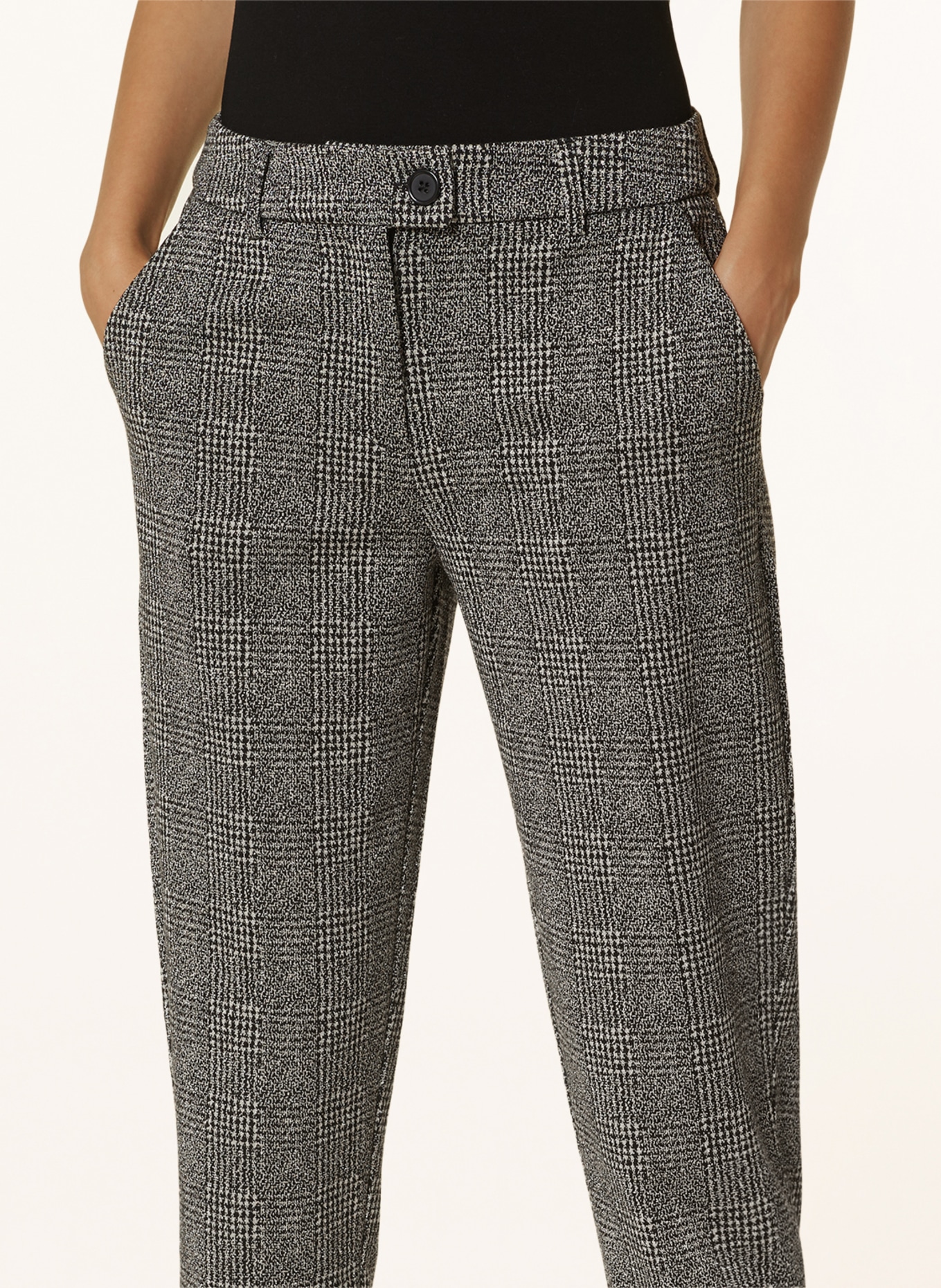 ICHI Trousers IHKATE with glitter thread, Color: BLACK/ WHITE (Image 5)