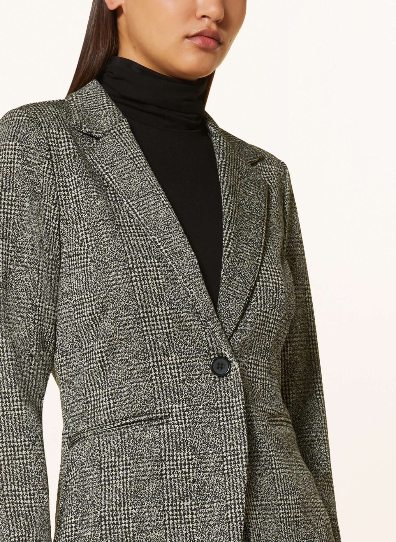 ICHI Jersey blazer IHKATE with glitter thread, Color: BLACK/ GRAY (Image 4)