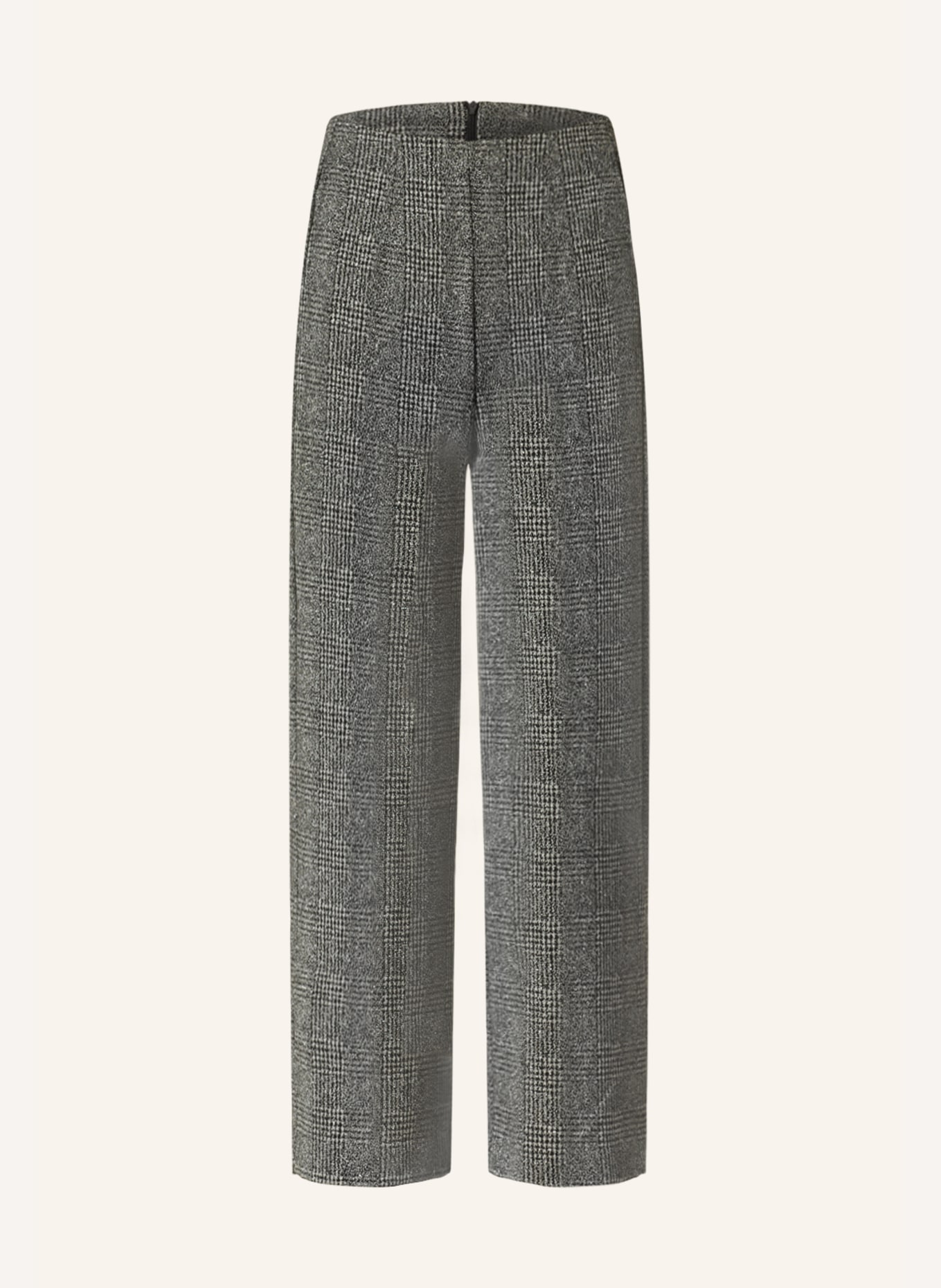 ICHI Wide leg trousers IHKATE with glitter thread, Color: BLACK/ WHITE (Image 1)