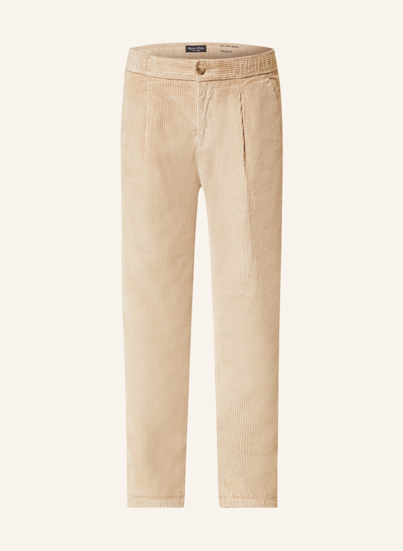 Marc O'Polo Corduroy trousers OSBY in jogger style tapered fit, Color: CREAM (Image 1)