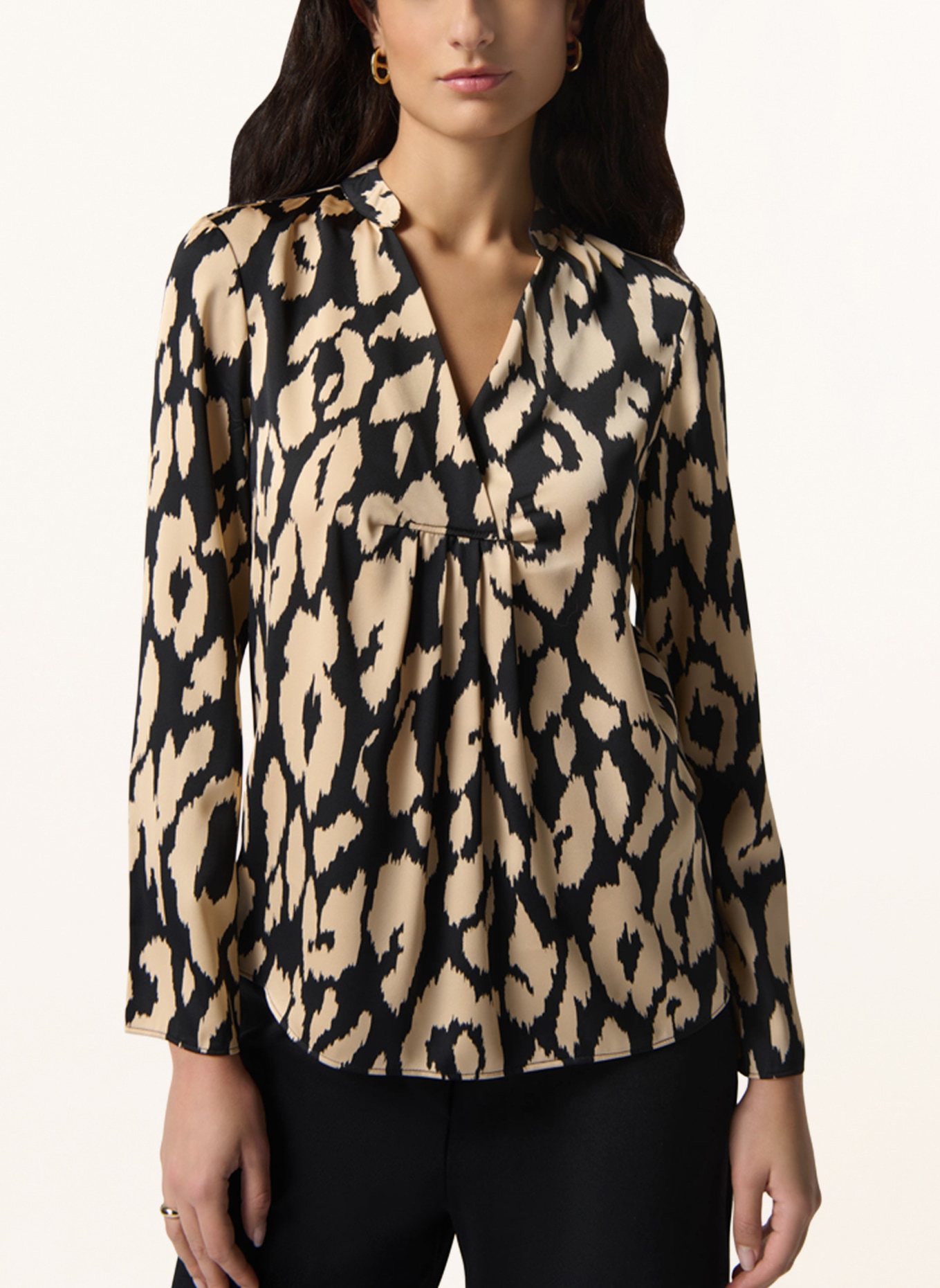 Joseph Ribkoff Shirt blouse in satin, Color: BEIGE/ BLACK (Image 4)