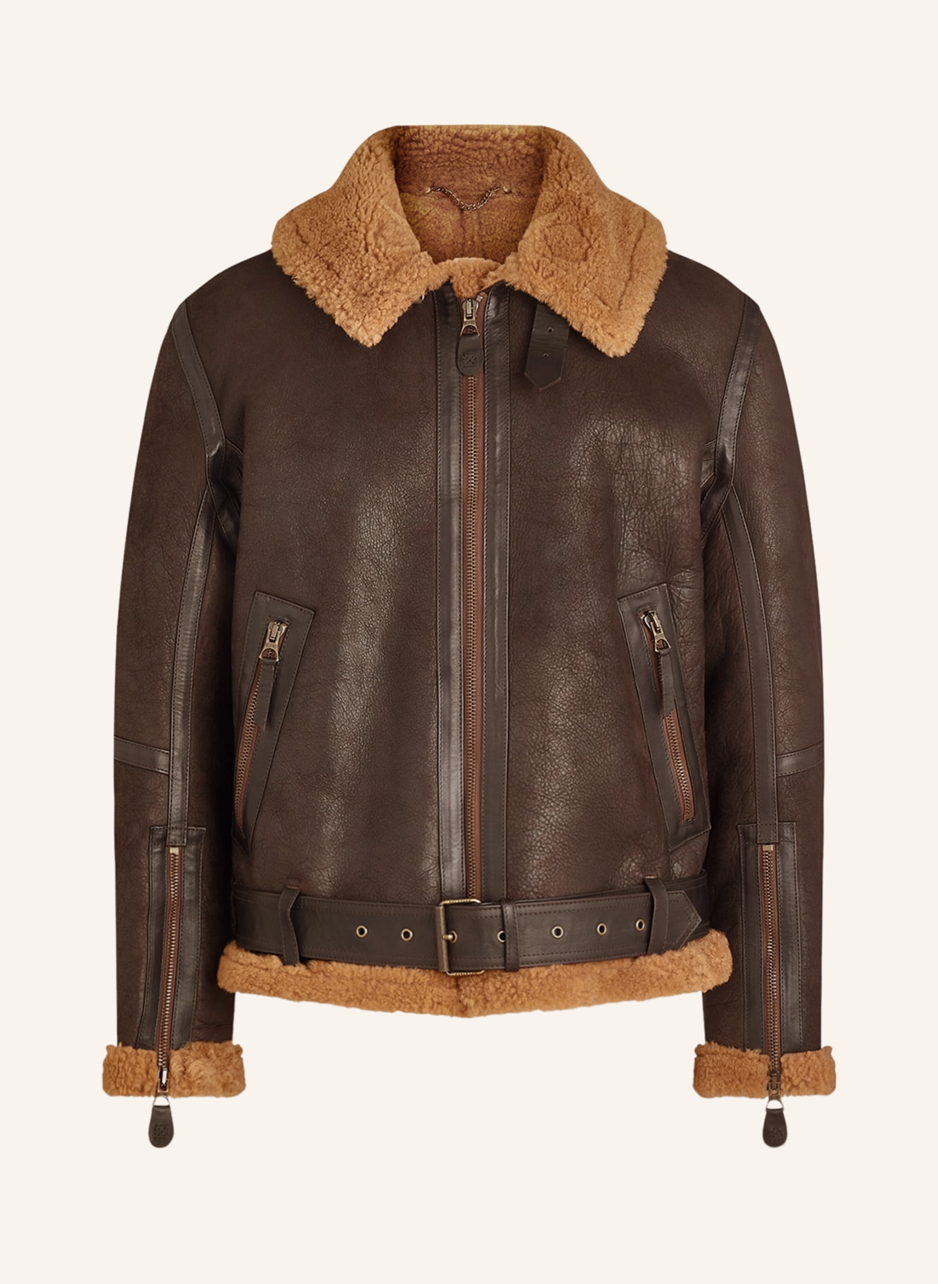 BELSTAFF Leather jacket WILDER with lambskin, Color: DARK BROWN (Image 1)