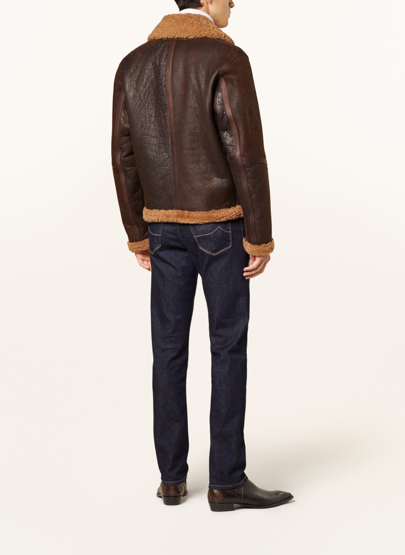 BELSTAFF Leather jacket WILDER with lambskin, Color: DARK BROWN (Image 3)