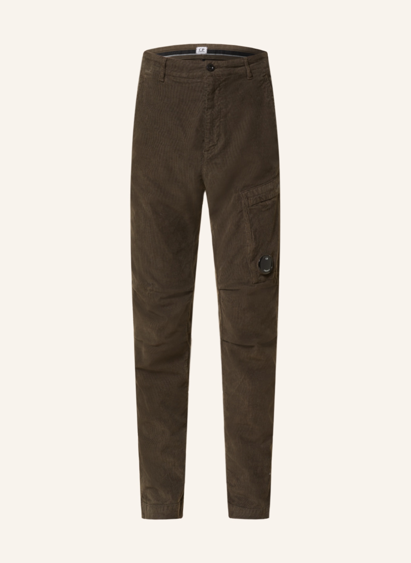 C.P. COMPANY Cargo pants regular fit in corduroy, Color: OLIVE (Image 1)