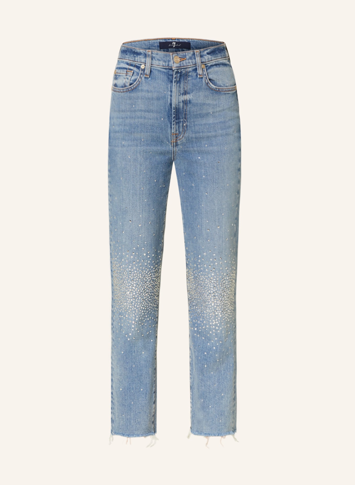 7 for all mankind 7/8 jeans LOGAN with decorative gems, Color: OD LIGHT BLUE (Image 1)