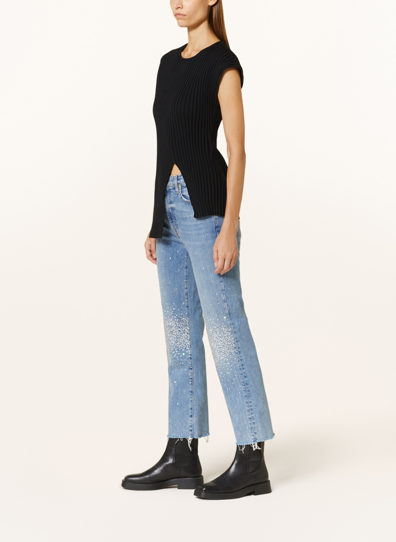 7 for all mankind 7/8 jeans LOGAN with decorative gems, Color: OD LIGHT BLUE (Image 4)