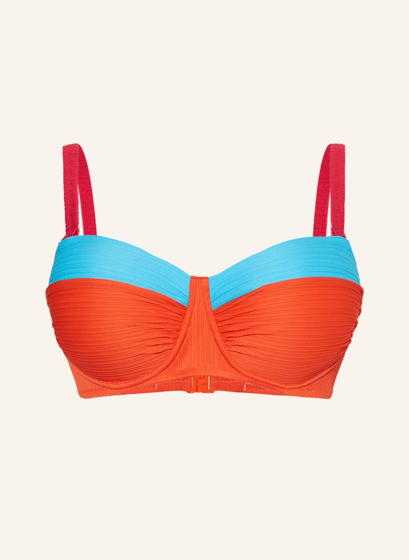 Lidea Underwired bikini top INTENSE EMOTION, Color: TURQUOISE/ ORANGE (Image 1)