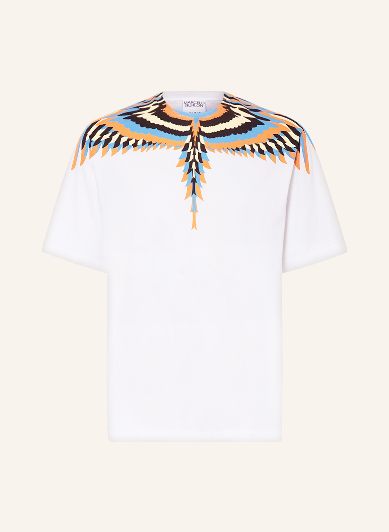 MARCELO BURLON T-shirt, Color: WHITE/ BLACK/ ORANGE (Image 1)