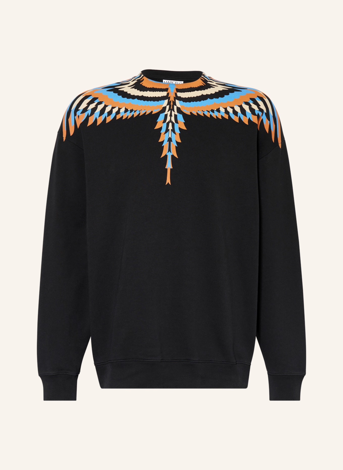 MARCELO BURLON Sweatshirt, Farbe: SCHWARZ/ ORANGE/ BLAU (Bild 1)