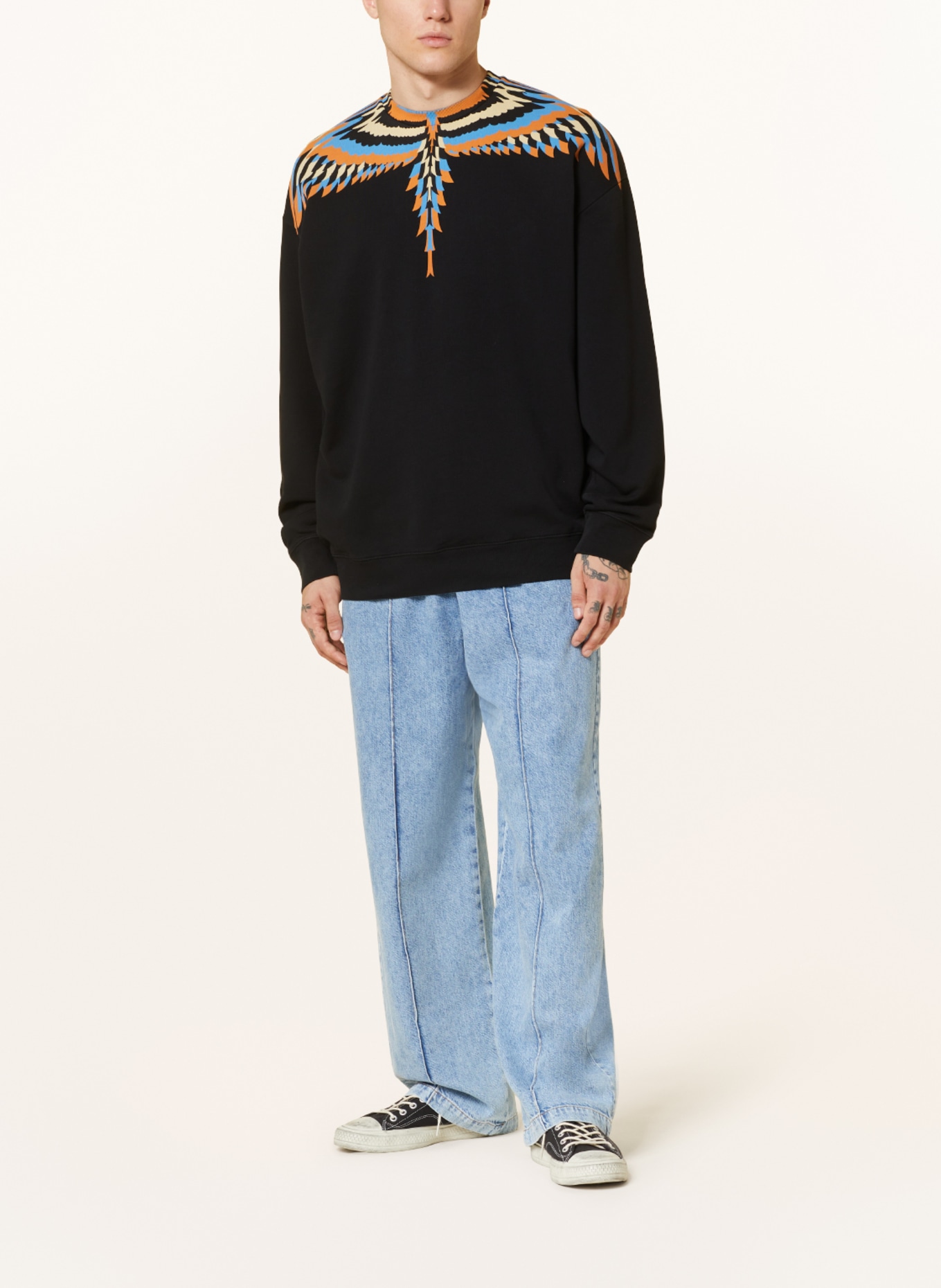 MARCELO BURLON Sweatshirt, Color: BLACK/ ORANGE/ BLUE (Image 2)
