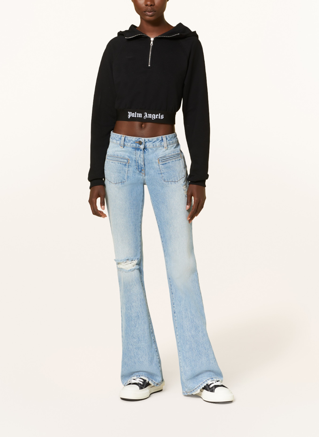 Palm Angels Bootcut jeans, Color: LIGTH BLUE BROWN (Image 2)