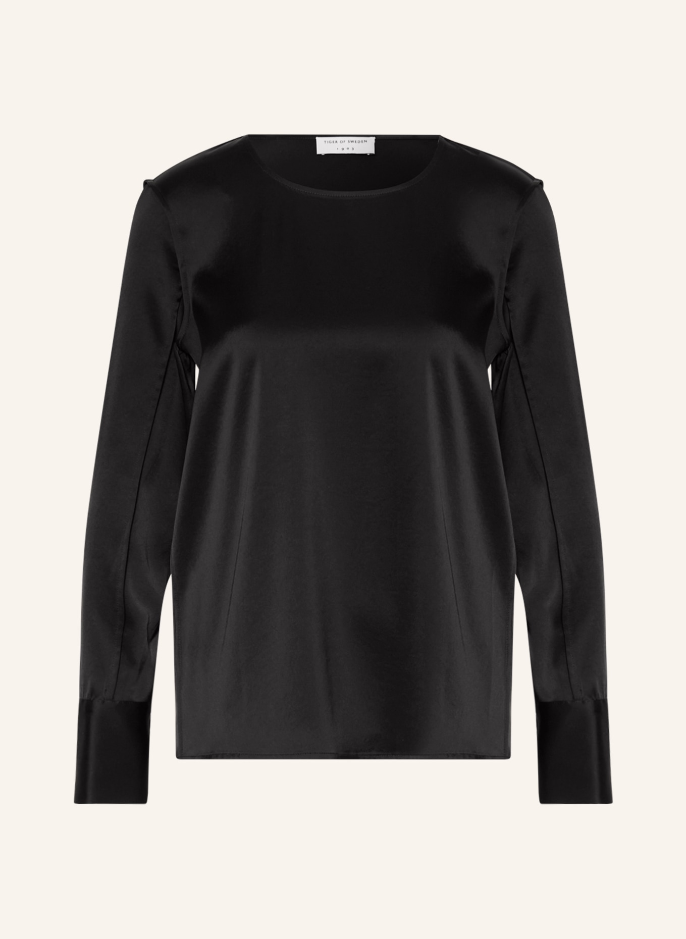 TIGER OF SWEDEN Shirt blouse HELKA made of satin, Color: BLACK (Image 1)
