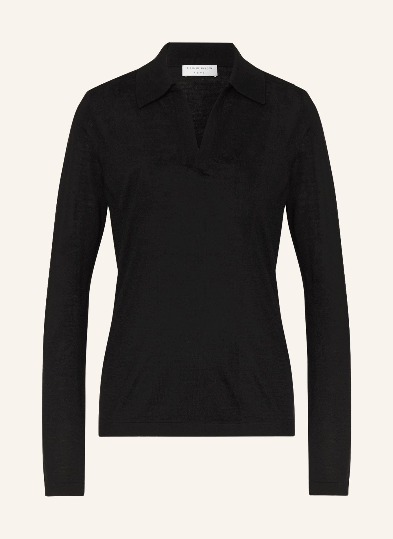 TIGER OF SWEDEN Knitted polo shirt ADDELE, Color: BLACK (Image 1)