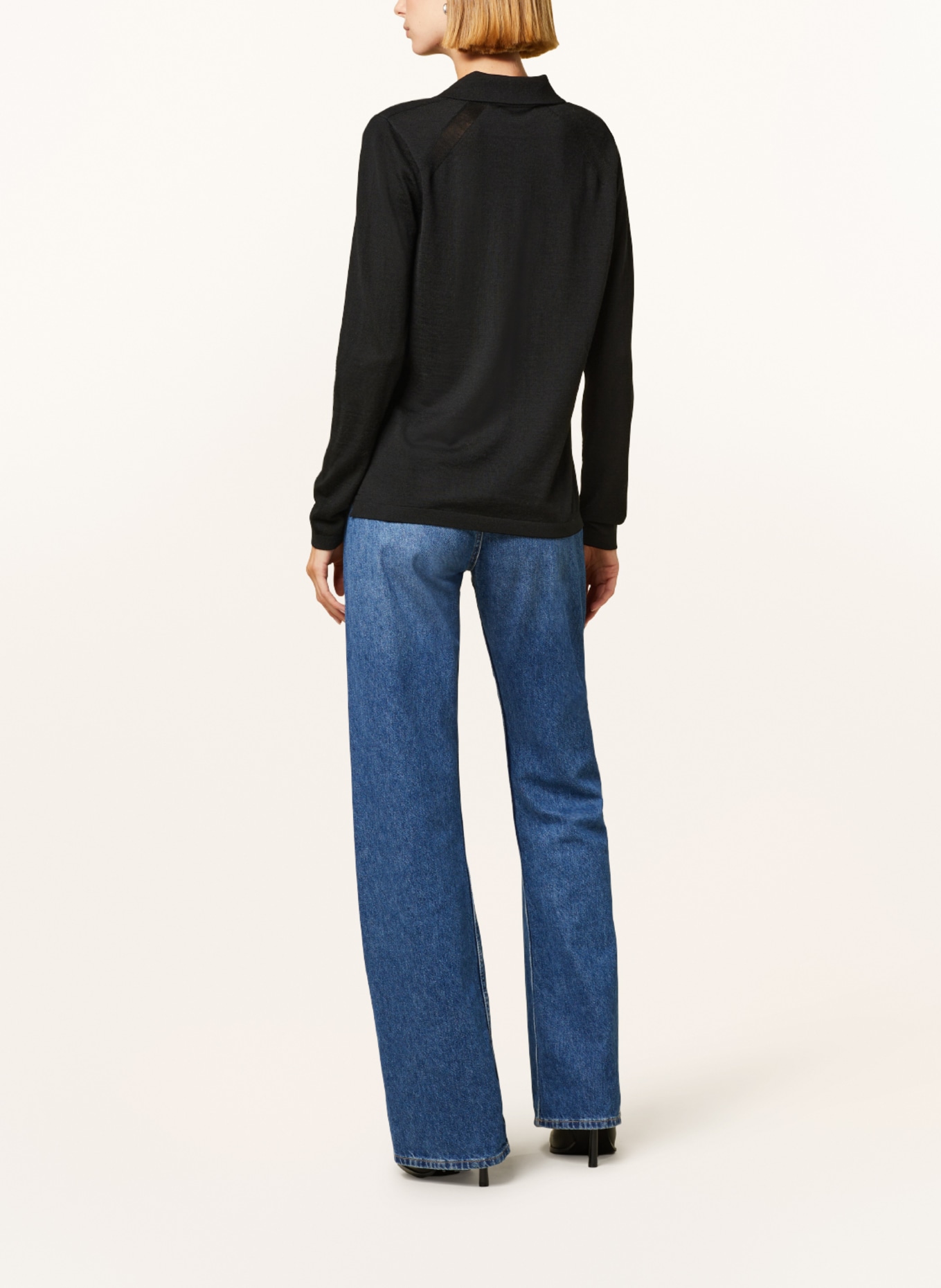 TIGER OF SWEDEN Knitted polo shirt ADDELE, Color: BLACK (Image 3)