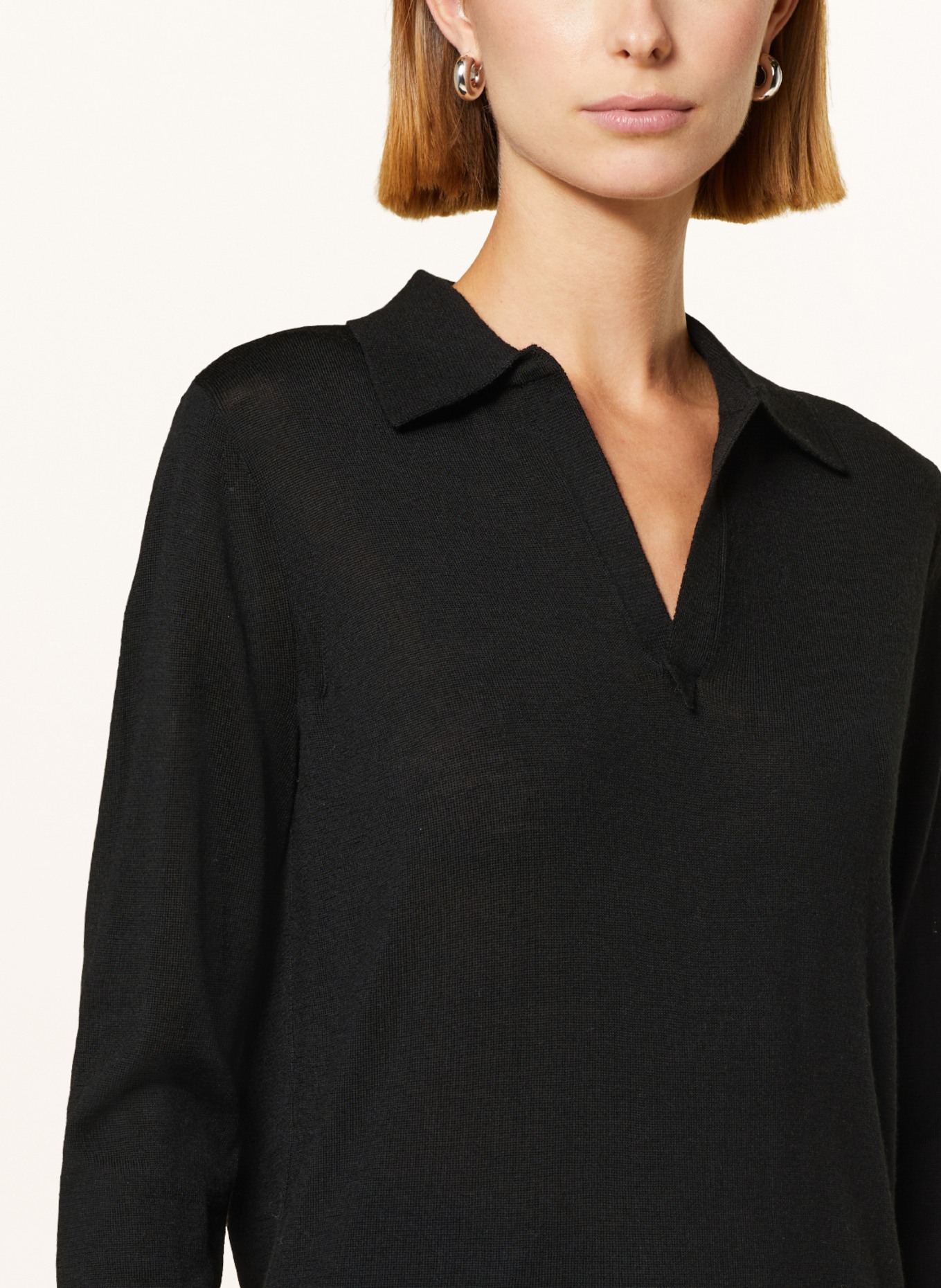 TIGER OF SWEDEN Knitted polo shirt ADDELE, Color: BLACK (Image 4)