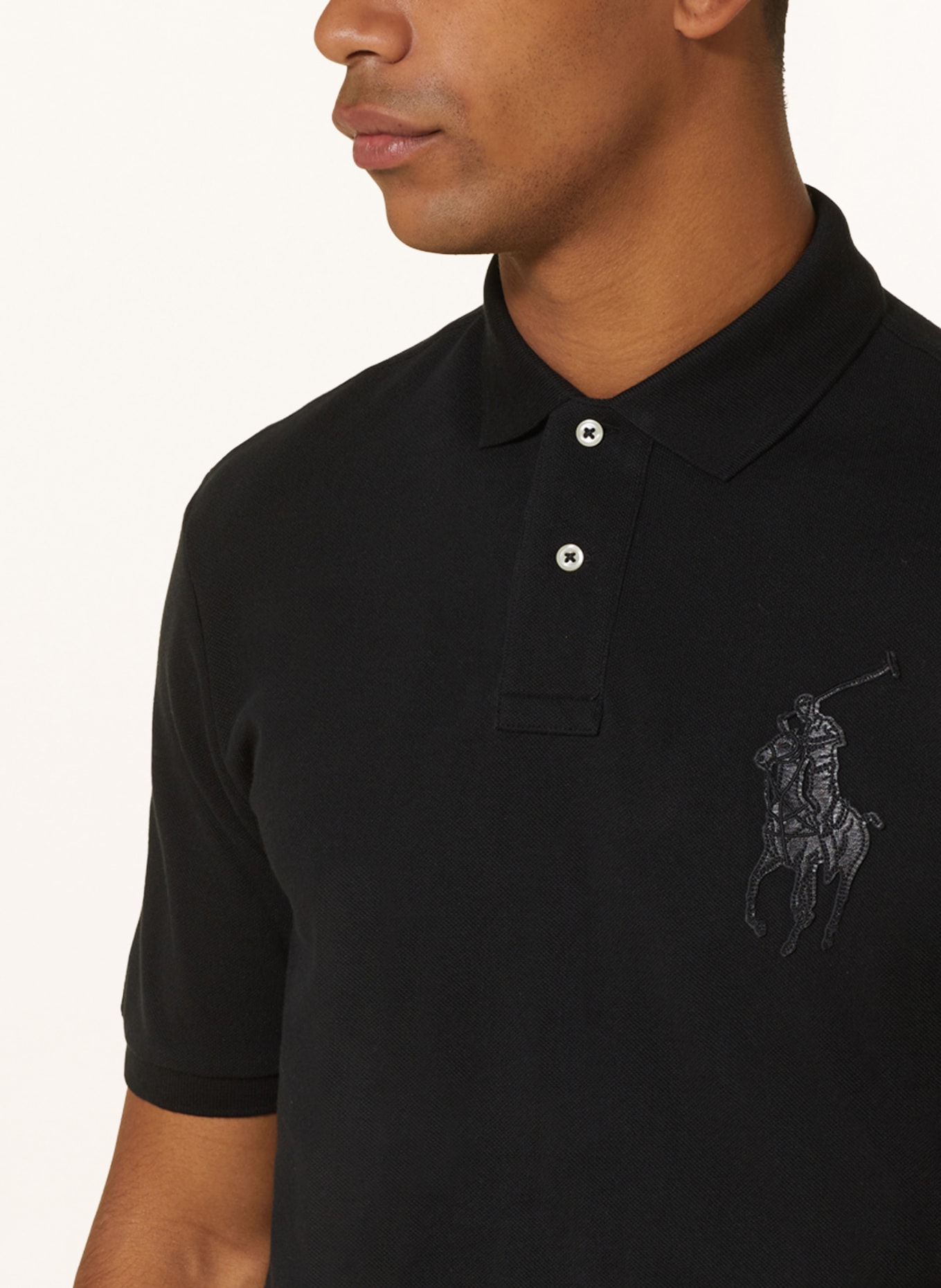 POLO RALPH LAUREN Piqué polo shirt classic fit, Color: BLACK (Image 4)