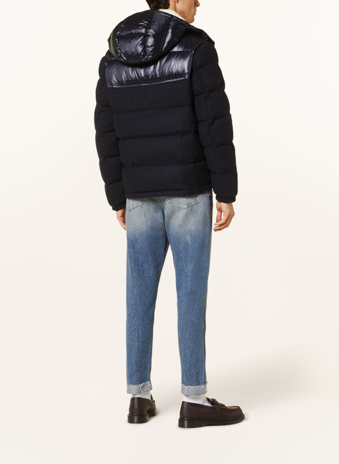 POLO RALPH LAUREN Down jacket in mixed materials with detachable hood, Color: DARK BLUE (Image 3)