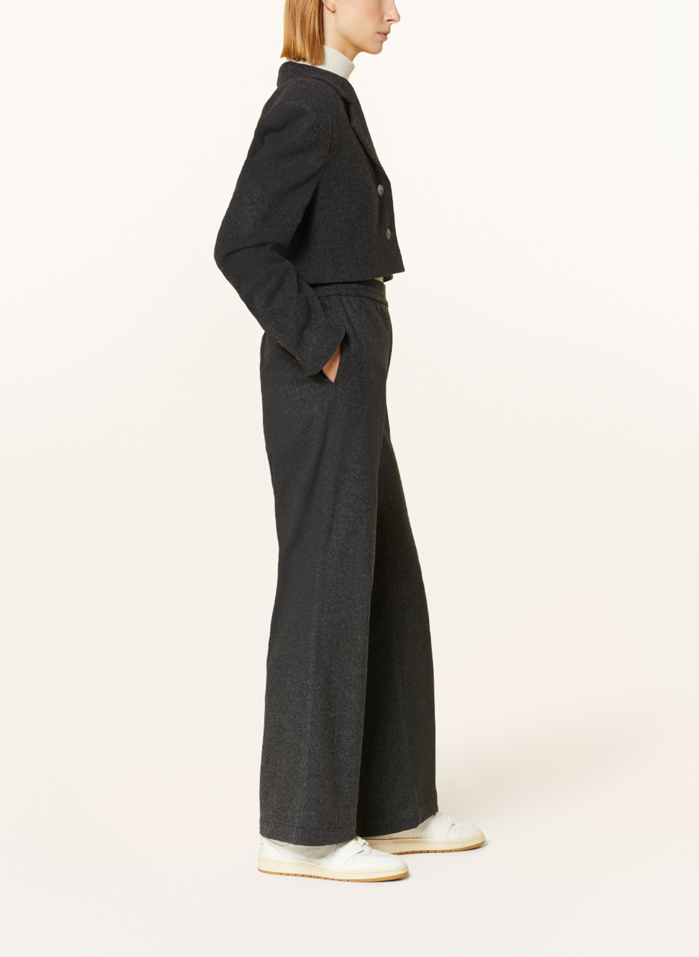 GITTA BANKO Wide leg trousers MARGOT, Color: DARK GRAY (Image 3)