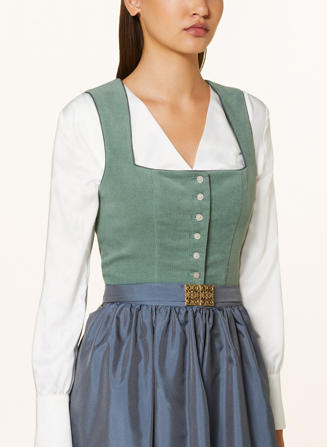 LIMBERRY Dirndl blouse made of satin, Color: WHITE (Image 3)
