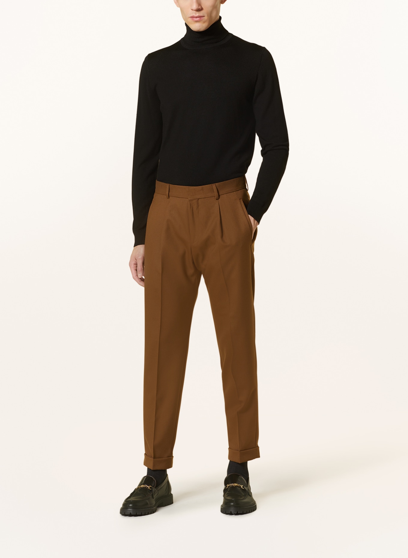 STRELLSON Spodnie garniturowe LUIS relaxed fit, Kolor: 219 Medium Brown               219 (Obrazek 3)