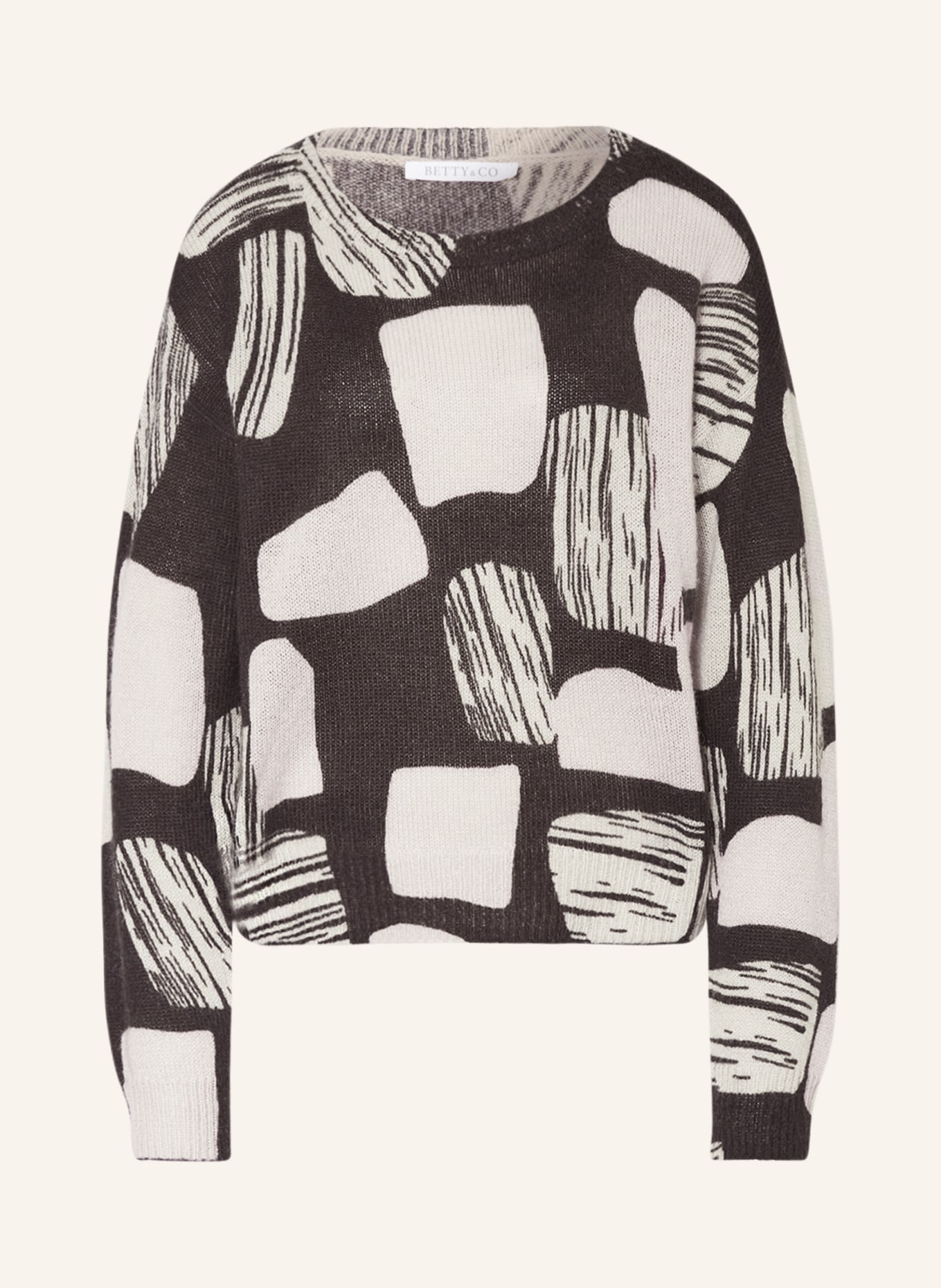 BETTY&CO Sweter, Kolor: CZARNY/ JASNOCZARY (Obrazek 1)