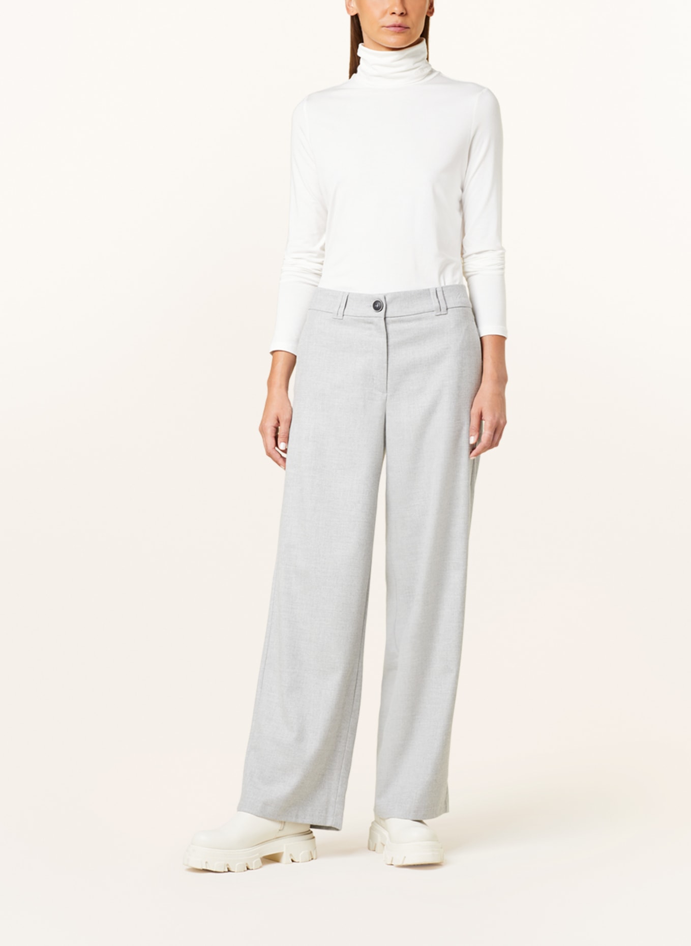 BETTY&CO Wide leg trousers, Color: LIGHT GRAY (Image 2)